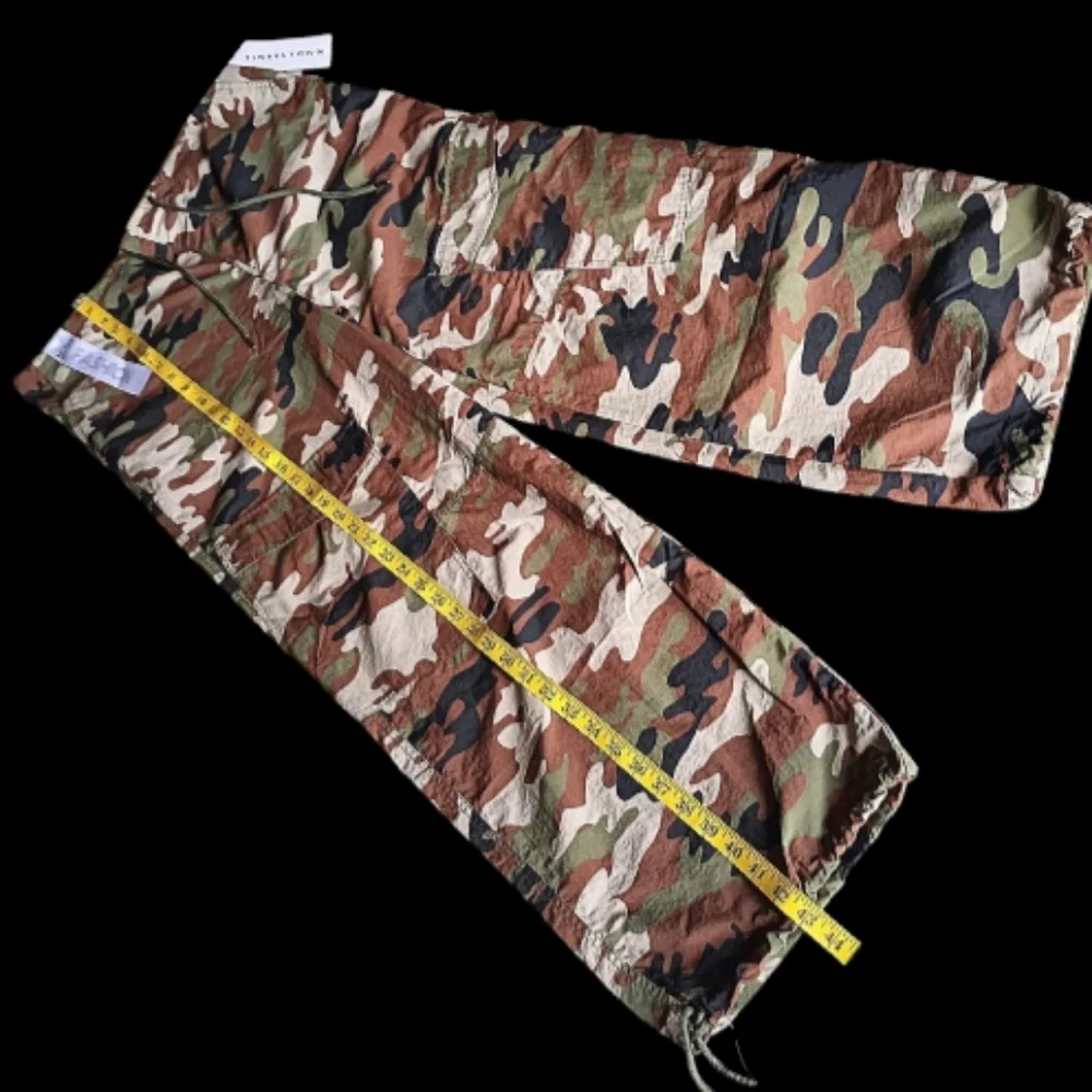 Tinseltown Camo Wide Leg Relaxed Fit Cargo Parachute Pants Size Large - Picture 14 of 16